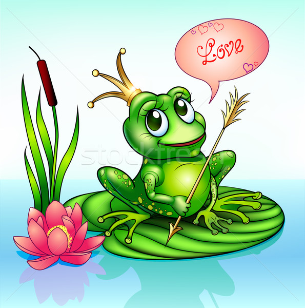 Illustration Frosch Prinzessin Blatt Boom Herz Stock foto © yurkina