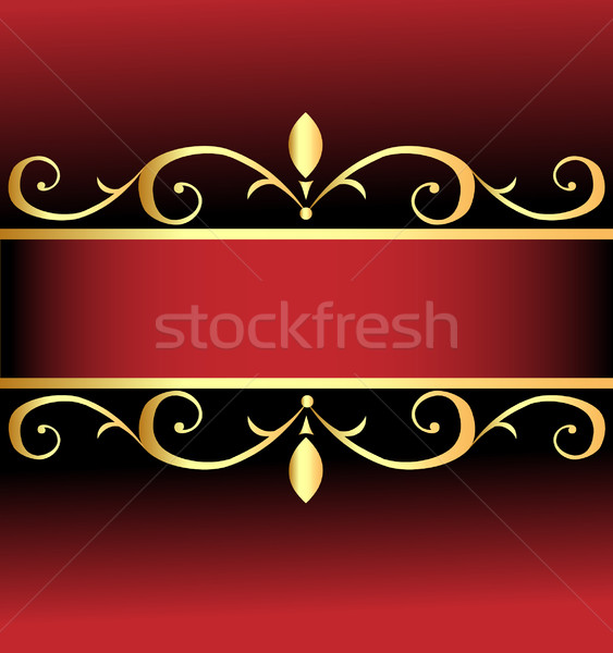 red background with a gold ornate ornaments Stock photo © yurkina