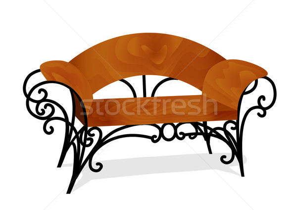  wooden bench with delicate legs Stock photo © yurkina
