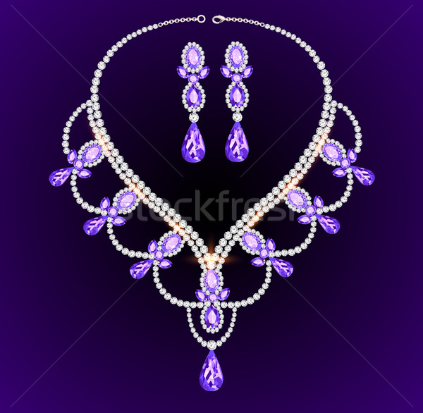  feminine vintage necklace with large precious stones Stock photo © yurkina