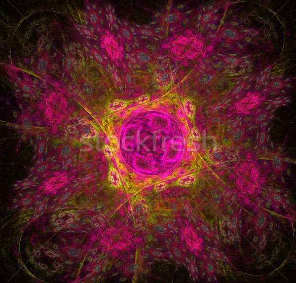 Сток-фото: фрактальный · ярко · квадратный · цветы · иллюстрация · компьютер