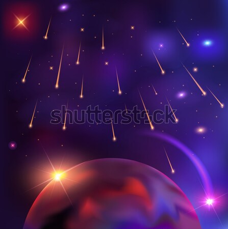Przestrzeni ilustracja piękna wektora planety gwiazdki Zdjęcia stock © yurkina