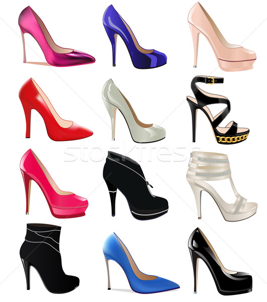Szett cipők sarkak illusztráció modell szépség Stock fotó © yurkina