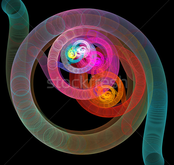 Ilustrare fractal abstract cerc calculator lumina Imagine de stoc © yurkina