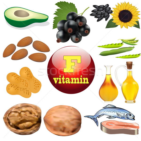 Stock fotó: Vitamin · tartalom · növény · állat · termékek · illusztráció