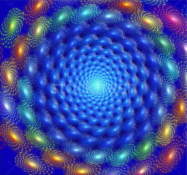 illustration of a fractal background blue spiral ornament Stock photo © yurkina