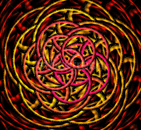 Ilustrare fractal luminos cerc lumina negru Imagine de stoc © yurkina