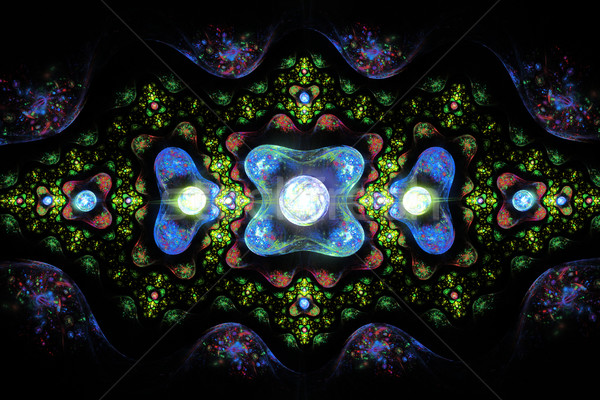 illustration jewelry fractal pattern and glowing gems Stock photo © yurkina