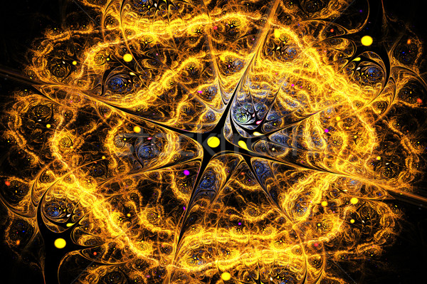 Fraktal örnek altın girdap doğum evren Stok fotoğraf © yurkina
