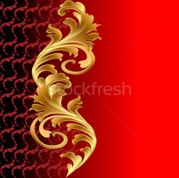 Rot Gold floral Ornament Illustration Blume Stock foto © yurkina