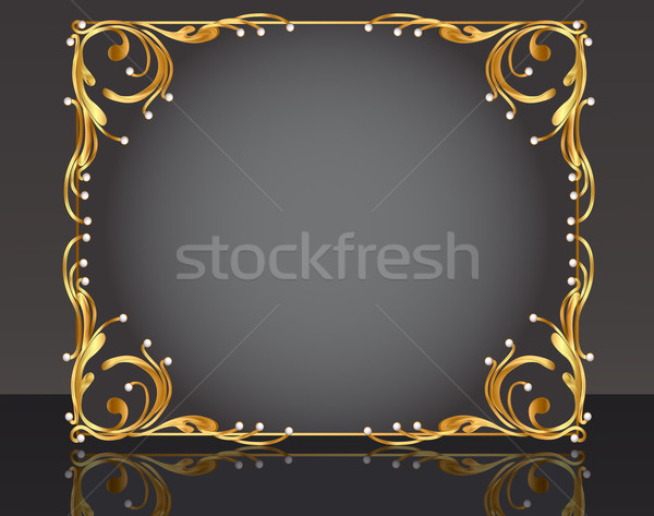 Decorativo frame pattern oro perla illustrazione Foto d'archivio © yurkina