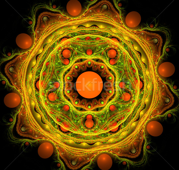 Stockfoto: Illustratie · fractal · kant · ornament · kraal · kralen