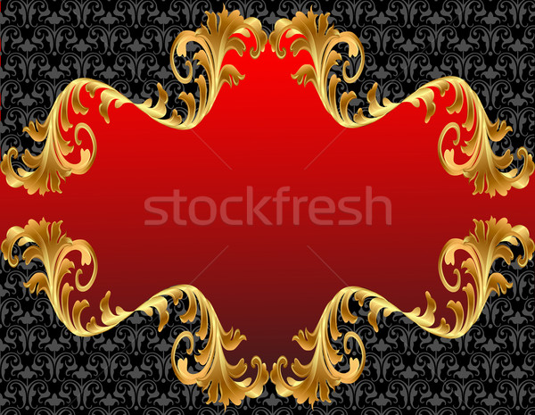  background with red label with gold(en) ornament Stock photo © yurkina