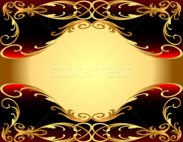  background with gold(en) label with ornament Stock photo © yurkina