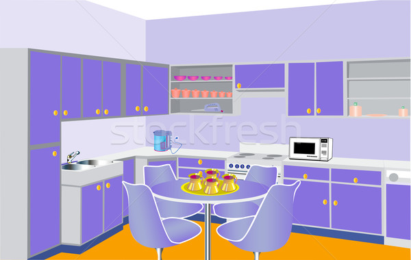  furniture on kitchen by lilac set modern Stock photo © yurkina