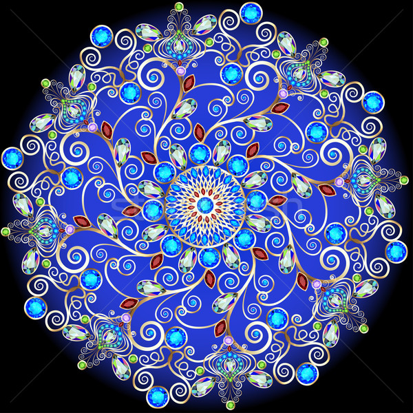 Dorado decoraciones azul precioso piedras ilustración Foto stock © yurkina