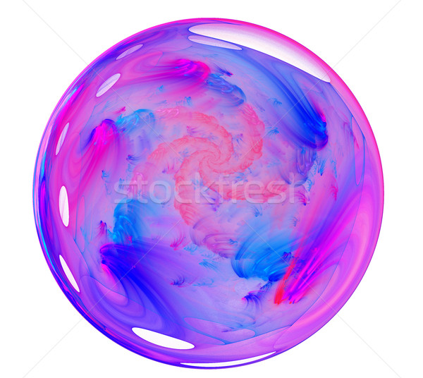 Fractal vidro bola spiralis ilustração azul Foto stock © yurkina