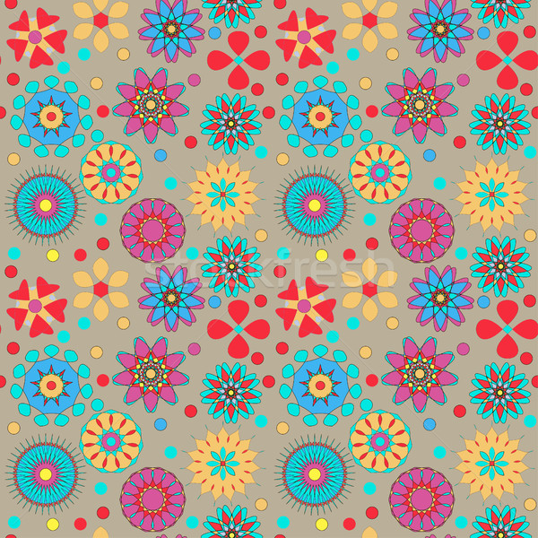 Illustrazione senza soluzione di continuità colorato fiori primavera arte Foto d'archivio © yurkina