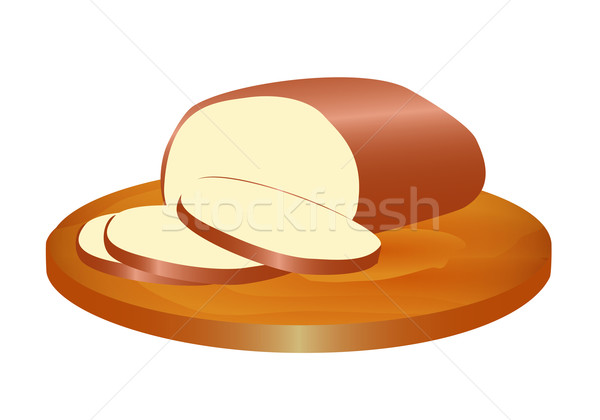 Topit afumat brânză bord ilustrare alimente Imagine de stoc © yurkina