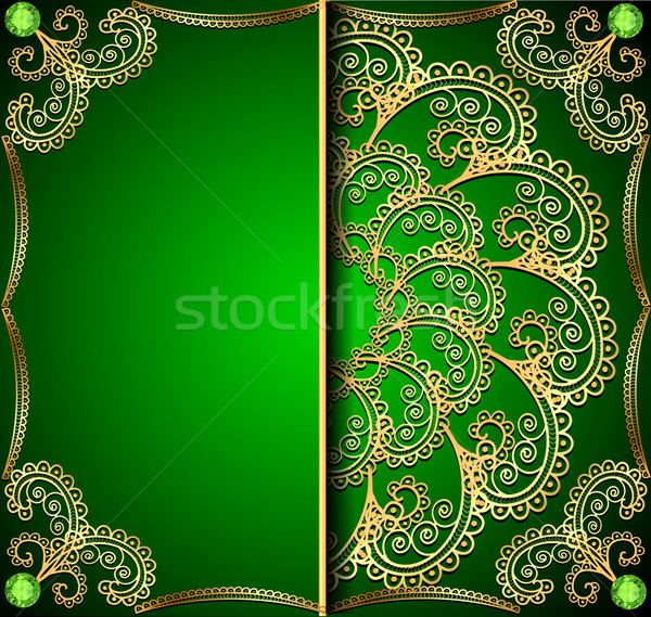 of old von with socket with gold vegetative ornament Stock photo © yurkina