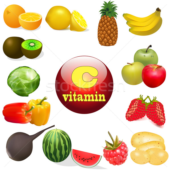 Vitamin c Lebensmittel Anlage Herkunft Illustration Natur Stock foto © yurkina