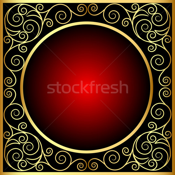 vintage frame with spiral gold(en) pattern Stock photo © yurkina