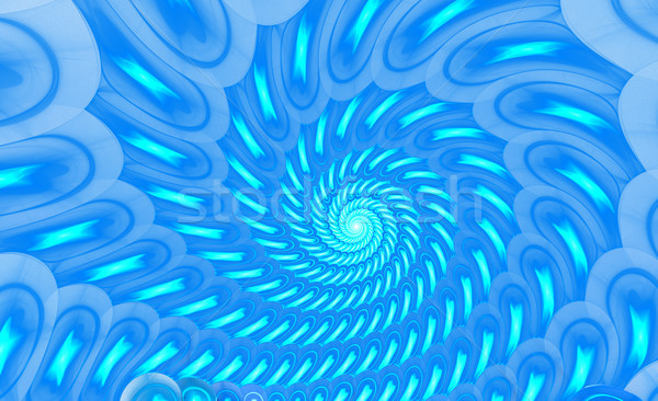 Сток-фото: иллюстрация · фрактальный · синий · спиральных · орнамент · дизайна