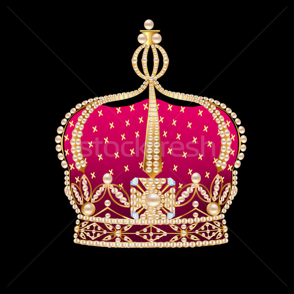 royal gold corona on black background Stock photo © yurkina