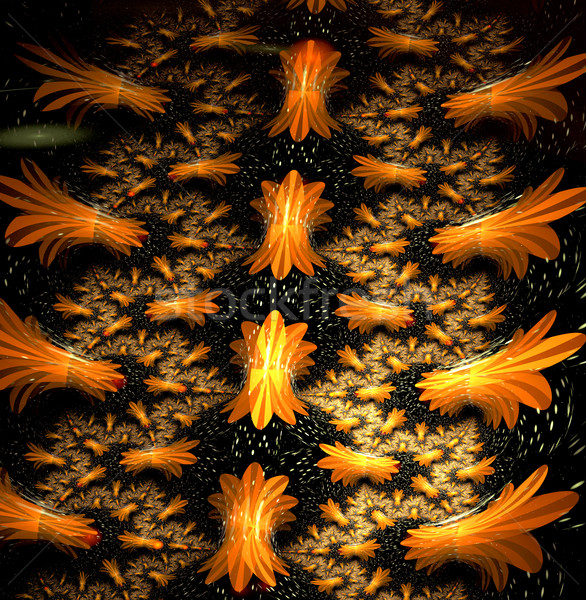 иллюстрация фрактальный цветочный орнамент компьютер свет Сток-фото © yurkina