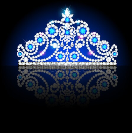  diadem crown feminine form kokoshnik with blue stones Stock photo © yurkina