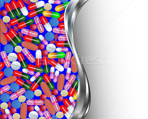  medical background with pills and capsules pills Stock photo © yurkina