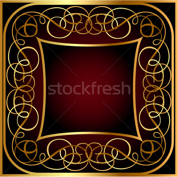  background by round  frame and gold(en) pattern Stock photo © yurkina