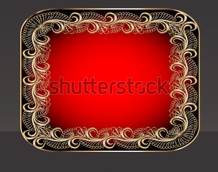 background frame with vegetable gold(en) pattern Stock photo © yurkina