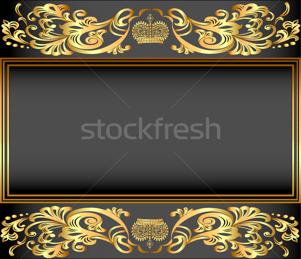  vintage background frame with gold ornaments and a crown Stock photo © yurkina