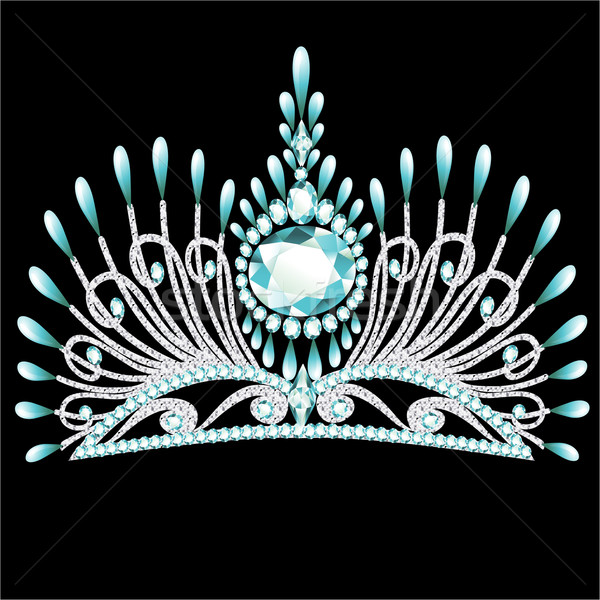  diadem corona feminine wedding with blue stone Stock photo © yurkina