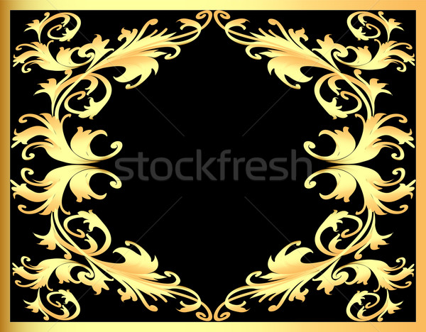Frame gouden patroon illustratie decoratief voedsel Stockfoto © yurkina