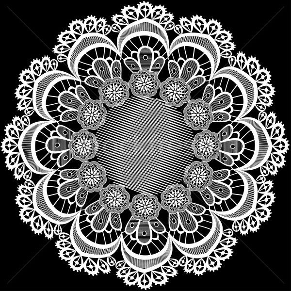 circular pattern with flowers from lace Stock photo © yurkina