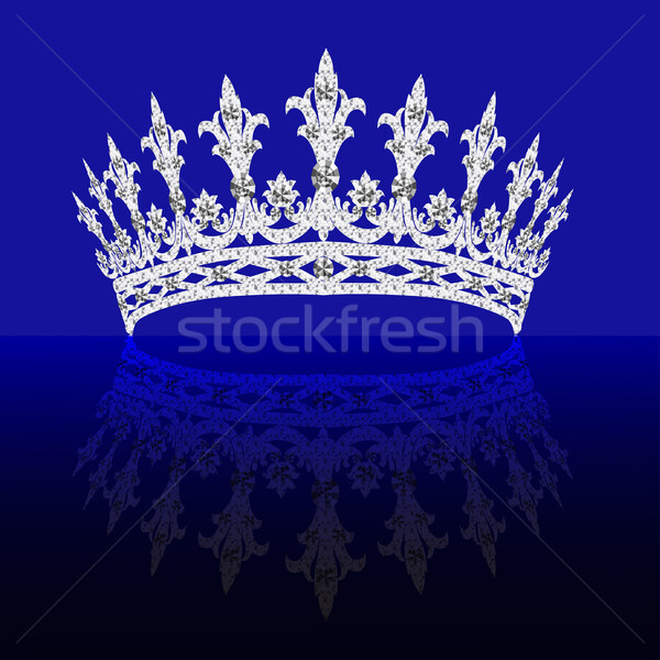  diadem feminine with reflection on turn blue background Stock photo © yurkina
