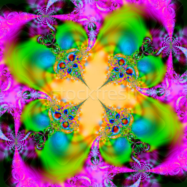 Foto stock: Colorido · fractal · floral · padrão · digital