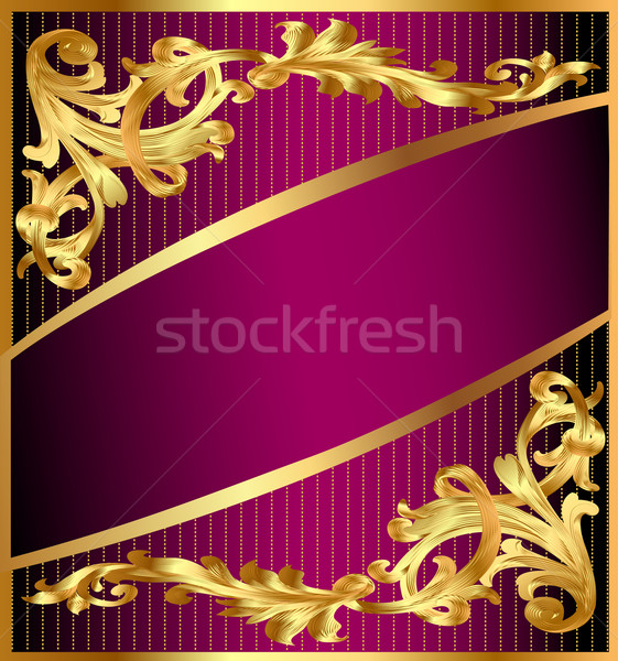  background with gold(en) ornament and lilac band Stock photo © yurkina