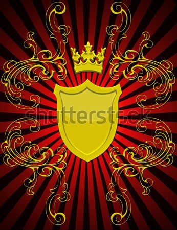  gold(en) corona with shield and pattern Stock photo © yurkina