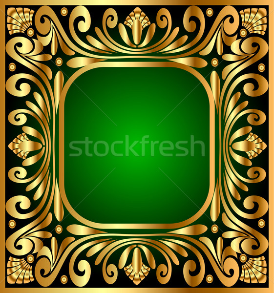  square frame with gold(en) antique pattern Stock photo © yurkina