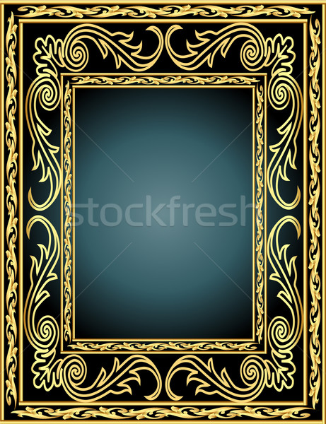 frame with vegetable gold(en) pattern  Stock photo © yurkina