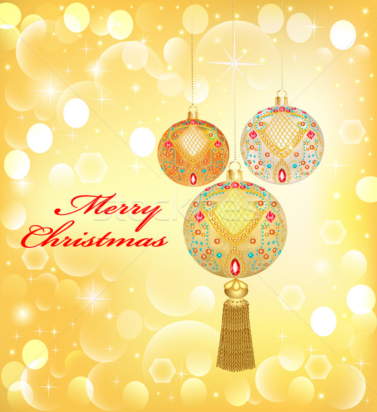  background Christmas with decorative balls and sequins Stock photo © yurkina