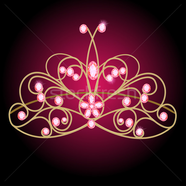 Tiara Hochzeit rosa wertvolle Steine Illustration Stock foto © yurkina