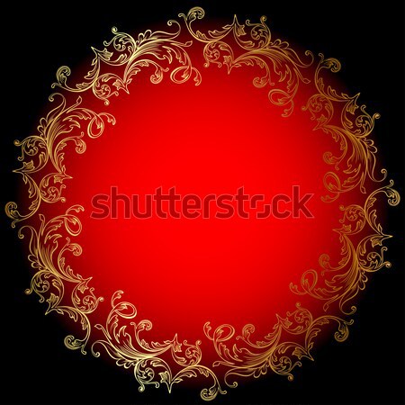 Rood goud ornament illustratie ontwerp frame Stockfoto © yurkina