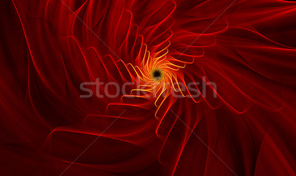 Foto stock: Fractal · brillante · rojo · flor · oro · ilustración