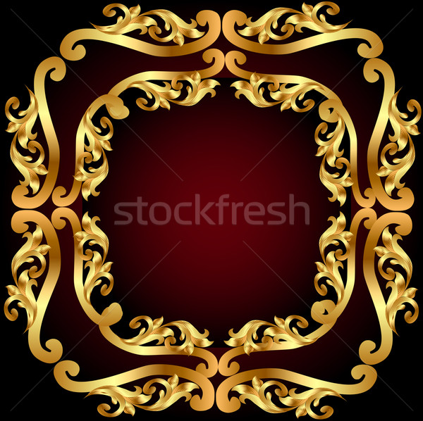  gold(en) frame with gold(en) vegetable ornament Stock photo © yurkina
