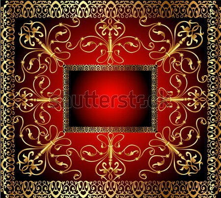 frame with vegetable gold(en) pattern Stock photo © yurkina
