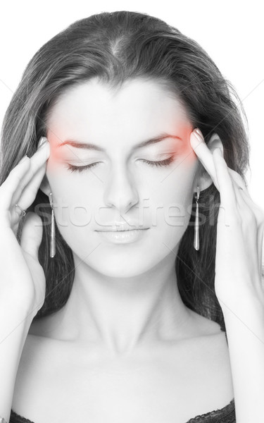 Kopfschmerzen Frau Hand in Hand Hand Gesundheit Medizin Stock foto © yurok